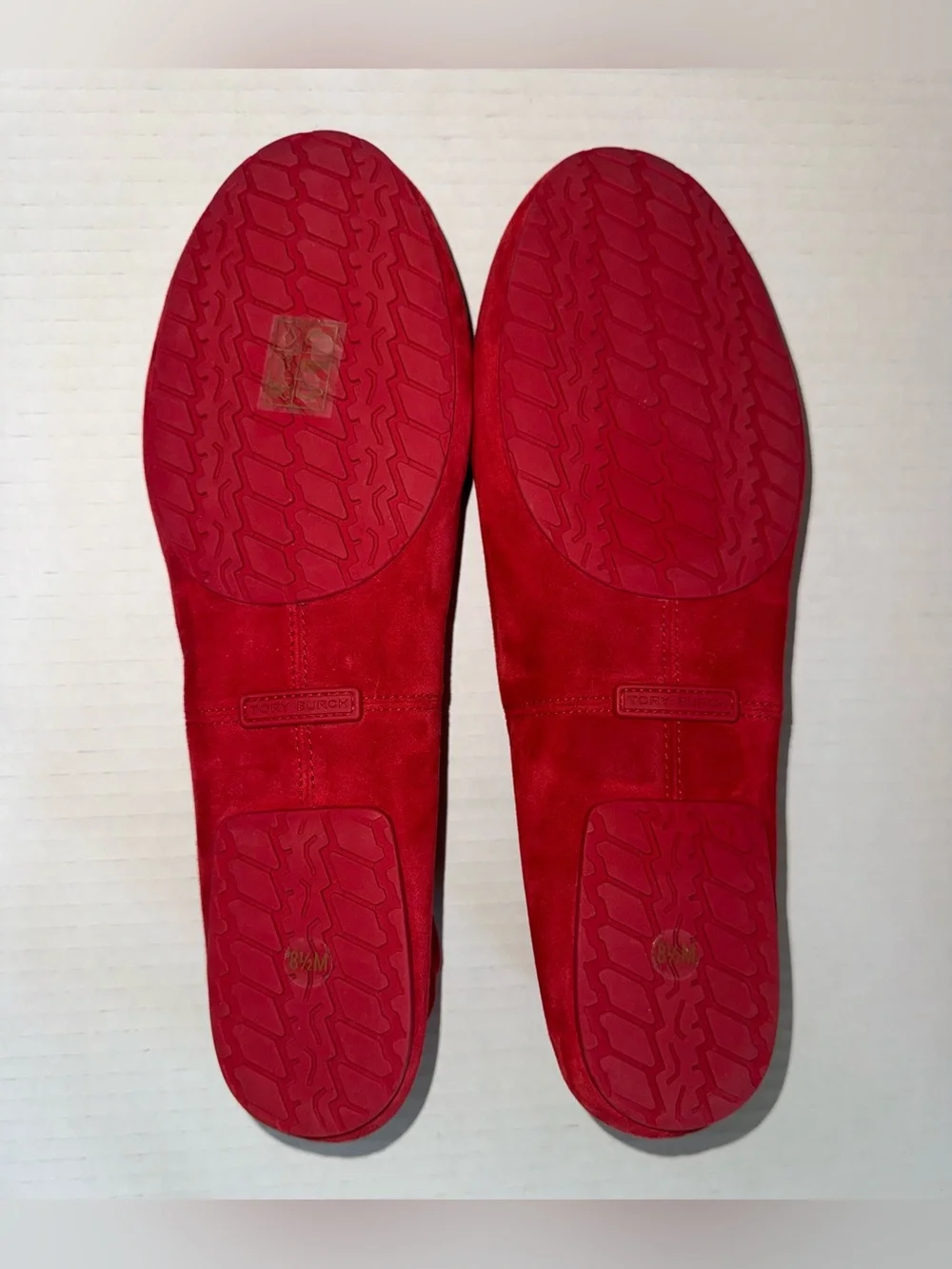 New TORY BURCH Red Suede Leather REVA Travel Foldable Comfort Ballet Flats 8.5